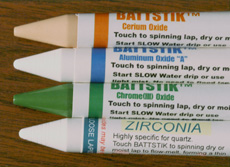 CLICK HERE to see a ZOOM view of 
BATTstik oxide polishes